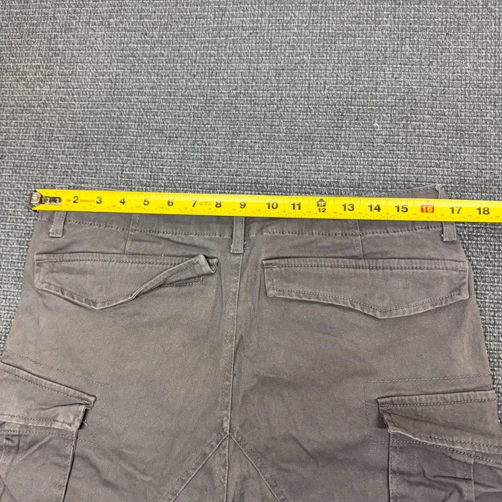 Fashion Nova Men Grey Cargo Pants Slim Tapered Multi Pocket Utility 34 Cotton